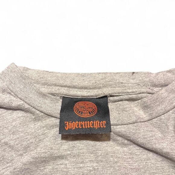 Vintage Gray Jäegermeister Graphic T Shirt Sz M With Back Graphic Alcohol Beer - Picture 4 of 5